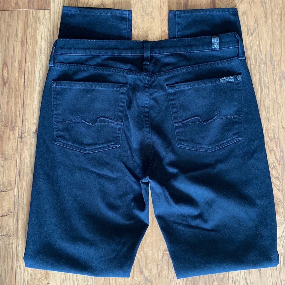 7 FAMK BLACK denim jeans sz 31 high waist Roxanne style